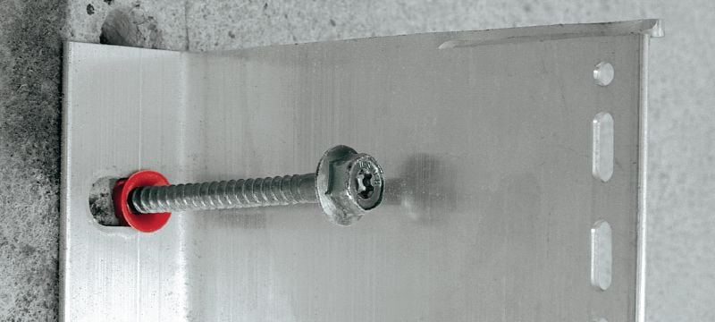 Plastová šroubová kotva HRD-HR Předmontovaná plastová hmoždinka do betonu a zdiva se šroubem vysoce odolným vůči korozi (nerezová ocel A4, šestihranná hlava) Použití 1