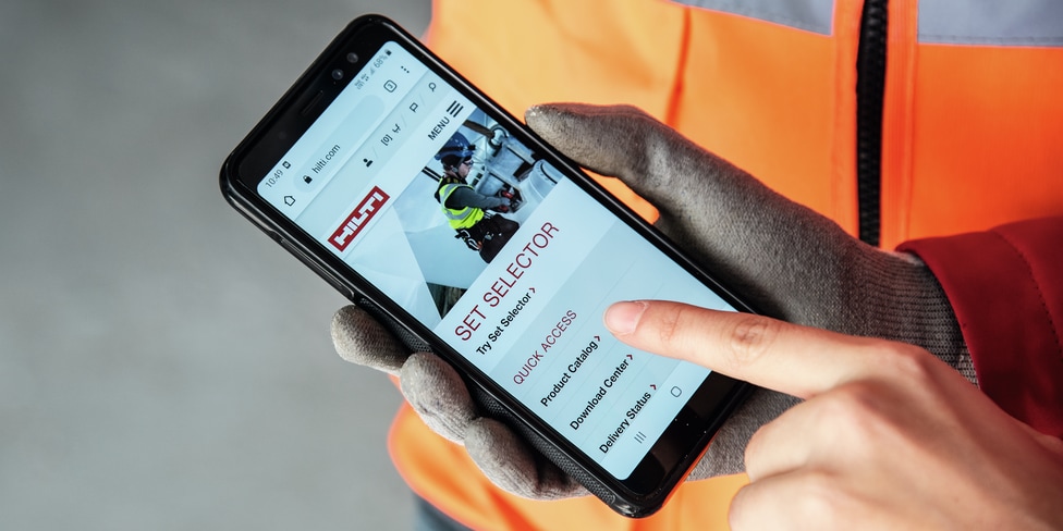 Hilti Calculator App - Vytvoření seznamu materiálu