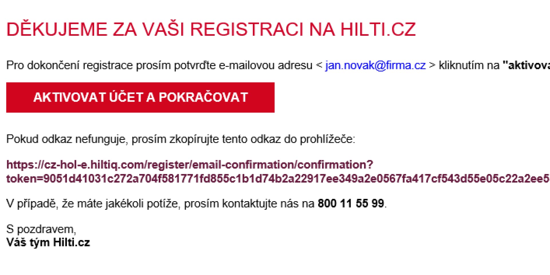 Klepnutím potvrďte e-mailovou adresu