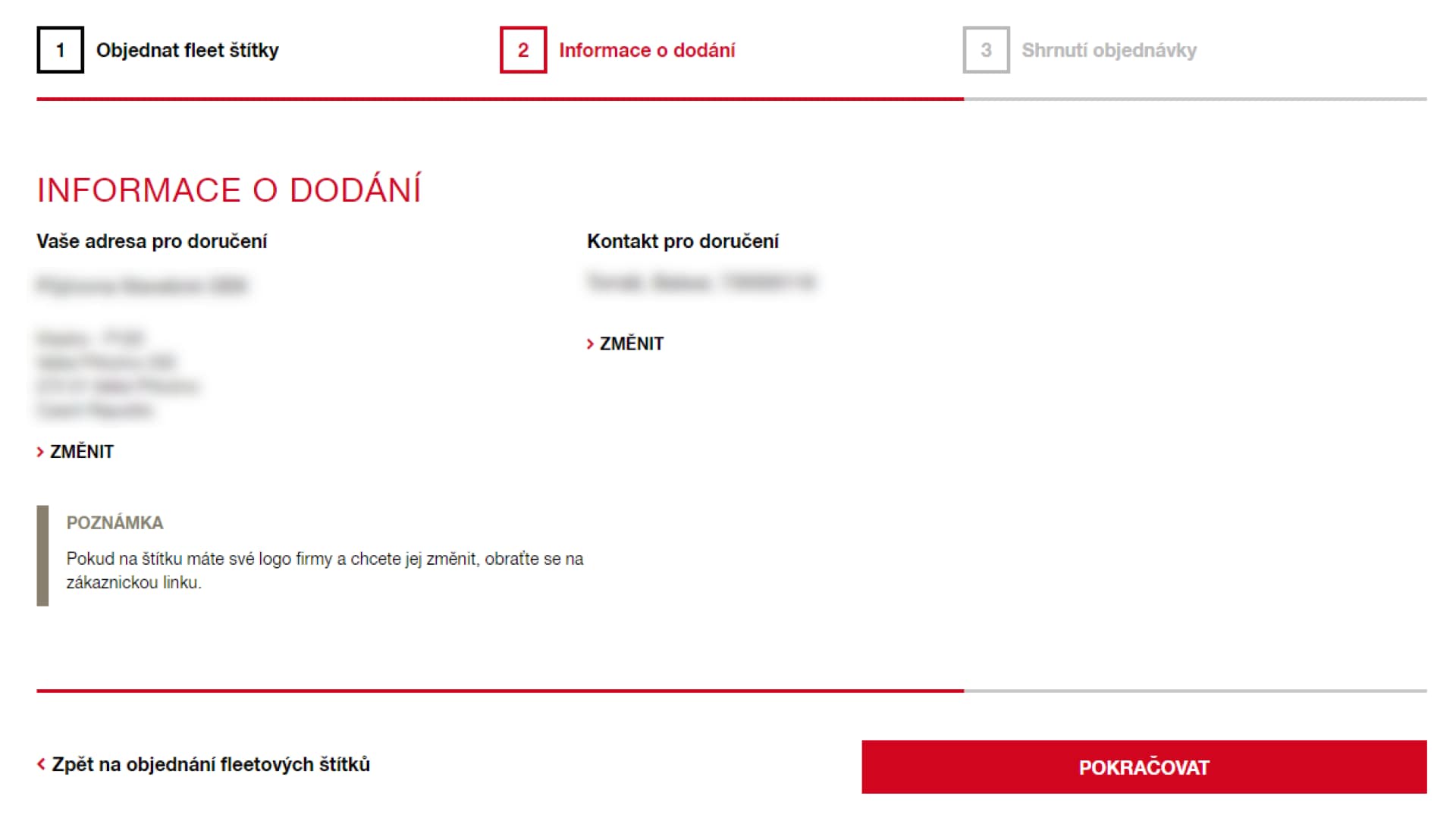 Informace o doručení