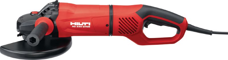 Úhlová bruska AG 230-27DB 2700W úhlová bruska s bezpečnostním spínačem, otočnou rukojetí a brzdou pro kotouče do 230 mm