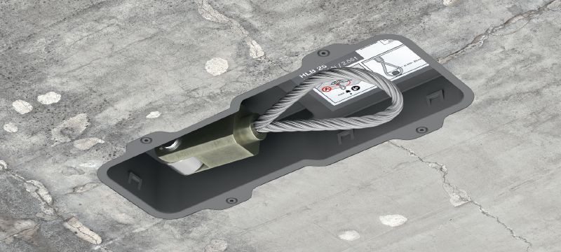 HLB Lift-Box Zabetonovaný výtahářský kotevní bod pro kladky, háky nebo ostatní pomůcky během instalace a údržby výtahu Použití 1