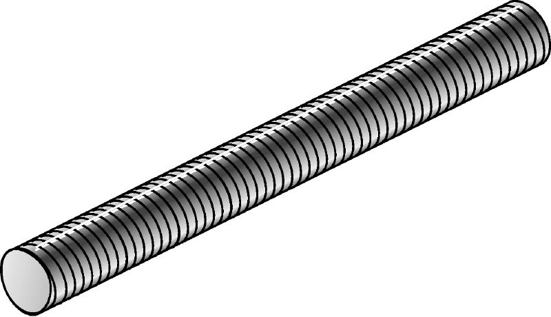 Závitová tyč – 4.8 (žárově pozinkovaná) Žárově pozinkovaná závitová tyč z oceli třídy 4.8
