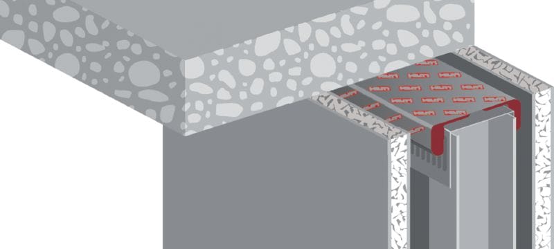 Protipožární těsnění pro horní profil CFS-TTS E Rychlé, jednoduché a čisté řešení protipožárních ucpávek a akustické odolnosti pro spáry sádrokartonových desek na horní straně stěny. Eliminuje průhyb stropu 20 mm a nahrazuje kluzné napojení Použití 1