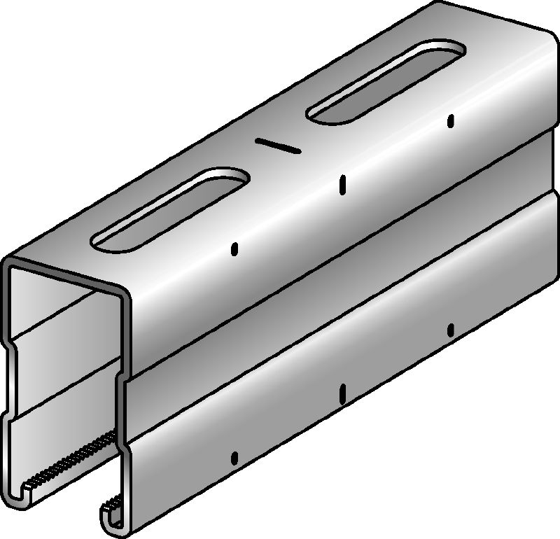 Nosník MQ-72-F Žárově pozinkovaná (HDG – Hit-Dip Galvanized) podpěra nosníků MQ vysoká 72 mm pro střední/těžké zatížení