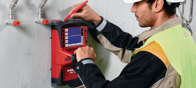 Skener betonu PS 1000 X-Scan Efektivní skenování betonu pro analýzu struktury a hledání zapuštěných objektů ve více vrstvách Použití 1