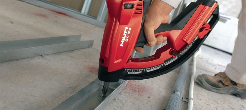 Hřeby do betonu (páskované) X-GHP MX Extra prémiové páskované hřeby do betonu a dalších základních materiálů pro plynem poháněný přístroj GX 120 Použití 1