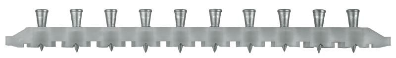 Hřeby pro připevňování plechů (páskované) X-ENP MX Páskované hřeby pro připevňování kovových roštů k ocelovým konstrukcím pomocí prachem poháněných přístrojů