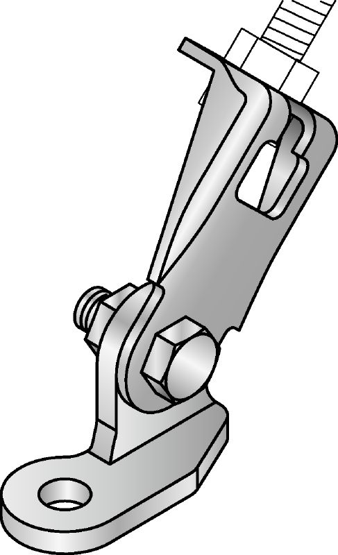 Spojka pro závitovou tyč MQS-AB Galvanicky pozinkovaná předmontovaná spojka pro závitovou tyč s vyšší flexibilitou montáže pro široké spektrum seizmických aplikací
