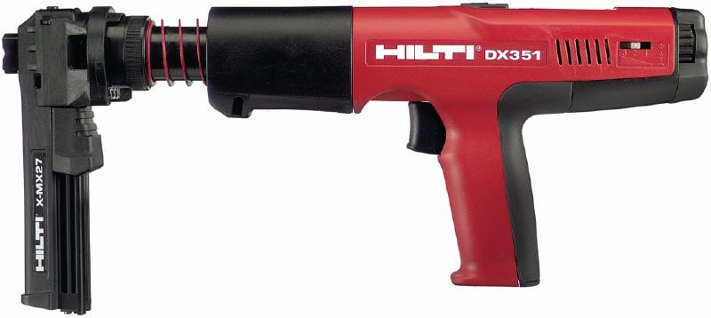 Prachem poháněný přístroj DX 351 MX Plně automatický prachem poháněný přístroj, vysoce produktivní, kompaktní, pro páskované hřeby