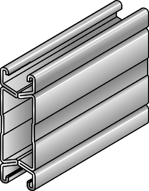 MQ-124X D-F Žárově pozinkovaný (HDG – Hot-Dip Galvanized) dvojitý montážní nosník MQ pro střední/těžké zatížení