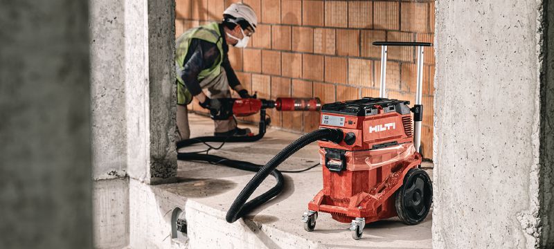 Vysavač VC 40M-X pro mokré/suché použití třídy M Vysavač prachu za mokra a za sucha s automatickým čištěním filtru, velkým zásobníkem a tlačnou rukojetí pro odsávání prachu a odstraňování kalu na stavbě – vysavač třídy M, nádrž 30 l Použití 1