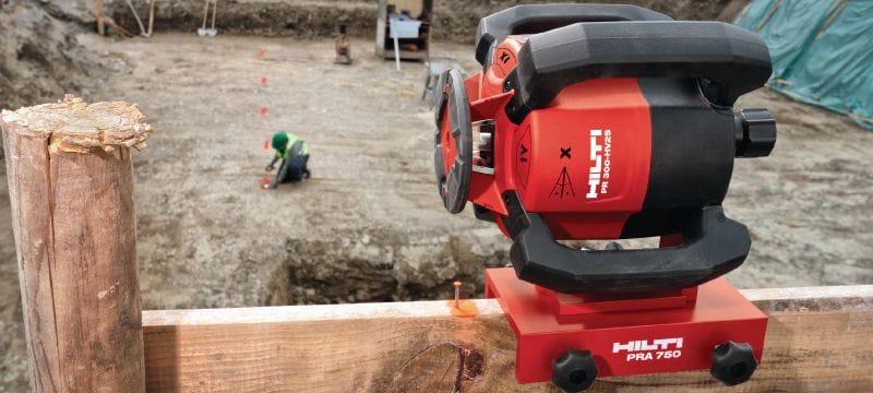 Venkovní rotační laser PR 300-HV2S Venkovní rotační laser pro horizontální vyrovnávání a vertikální srovnávání, sklony a pravé úhly Použití 1