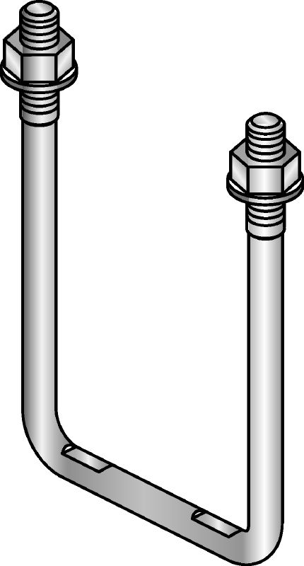Třmen pro uchycení potrubí MIA-BO Žárově pozinkovaný (HDG – hot-dip galvanized) třmen k uchycení potrubního uložení k nosníkům MI