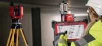 PLT 400-4 Systém pro vyměřování Všestranný a snadno použitelný systém pro vyměřování, který je ovladatelný jednou osobou, s přesností měření úhlů až 4 a s prodlouženým dosahem pro rychlejší vyměřování poloh na staveništi Použití 1