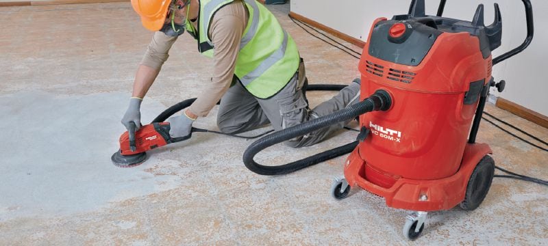 Vysavač VC 60M-X třídy M Velmi výkonný vysavač pro spojení s nářadím s elektrickým pohonem a úklid na staveništi (mokrý i suchý), nádrž 60l Použití 1