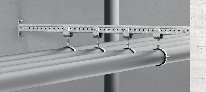 Spojka MIC - TRC Žárově pozinkovaná (HDG – hot-dip galvanized) spojka k upevnění (M16) závitových tyčí k nosníkům MI Použití 1
