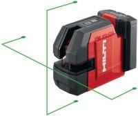 12V olovnicový a křížový laser PMC 20-CG Kombinovaný laser se zeleným paprskem se 2 liniemi a 5 body pro kontrolu svislosti, nivelace, zarovnávání a vyměřování pravých úhlů (s 12V baterií)