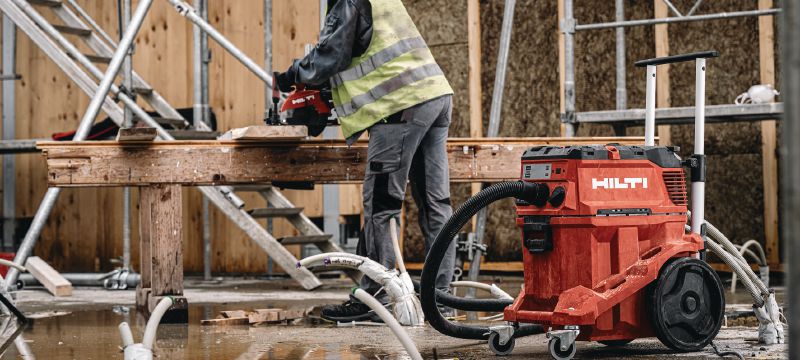 Vysavač VC 40M-X pro mokré/suché použití třídy M Vysavač prachu za mokra a za sucha s automatickým čištěním filtru, velkým zásobníkem a tlačnou rukojetí pro odsávání prachu a odstraňování kalu na stavbě – vysavač třídy M, nádrž 30 l Použití 1