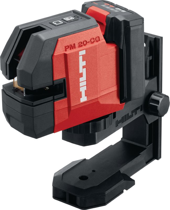12V olovnicový a křížový laser PMC 20-CG Kombinovaný laser se zeleným paprskem se 2 liniemi a 5 body pro kontrolu svislosti, nivelace, zarovnávání a vyměřování pravých úhlů (s 12V baterií)