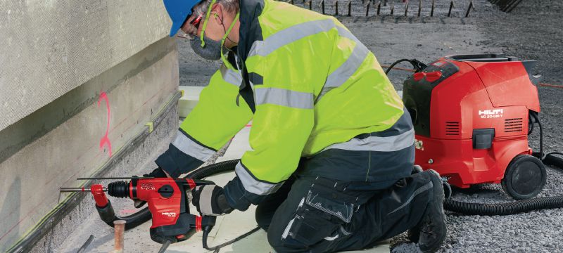 Vrtací kladivo TE 30-AVR Výkonné vrtací kladivo SDS Plus (TE-C) s aktivním omezováním vibrací pro těžké vrtání a opravné sekání do betonu Použití 1