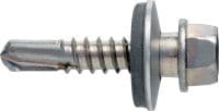 Samovrtné šrouby do kovu S-MD 53 S Samovrtný šroub (nerezová ocel A2) s 16mm podložkou k připevnění středně silných kovů k sobě (do 6 mm)