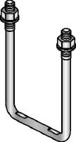 Třmen pro uchycení potrubí MIA-BO Žárově pozinkovaný (HDG – hot-dip galvanized) třmen k uchycení potrubního uložení k nosníkům MI