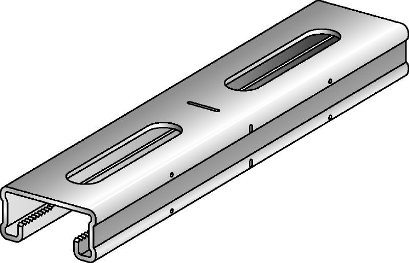 Nosník MQ-21-F Žárově pozinkovaná (HDG – Hit-Dip Galvanized) podpěra nosníků MQ vysoká 21 mm pro lehké zatížení