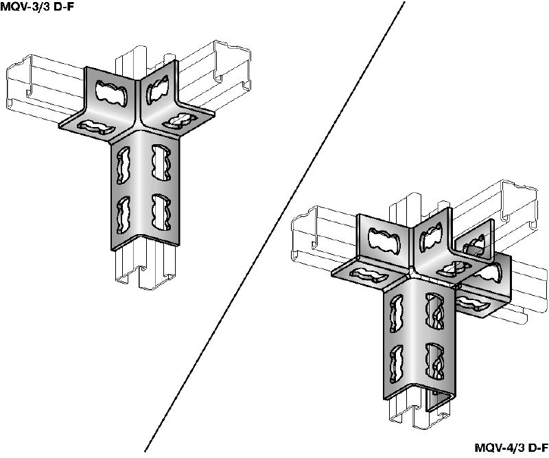 MQV-3D-F Spojovací čep Žárově pozinkovaný (HDG – Hot-Dip Galvanized) spojovací čep pro třírozměrné konstrukce