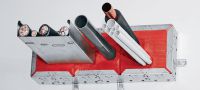 CFS-RCC protipožární manžeta s obdélníkovým průřezem na kabely Řešení pro rekonstrukci utěsněných kabelových, žlabových i smíšených průchodů, bez nutnosti odstraňování stávající, staré protipožární ochrany Použití 1