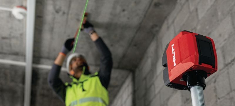 Zelený liniový laser PM 2-LG Zelený liniový laser se 2 dobře viditelnými paprsky pro vyrovnávání a zarovnávání Použití 1