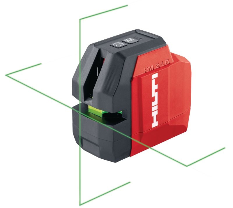 Zelený liniový laser PM 2-LG Zelený liniový laser se 2 dobře viditelnými paprsky pro vyrovnávání a zarovnávání