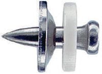 Hřeby z nerezové oceli s podložkou X-CR S12 Jednotlivé hřeby do oceli pro prachem poháněné přístroje pro použití v korozivním prostředí