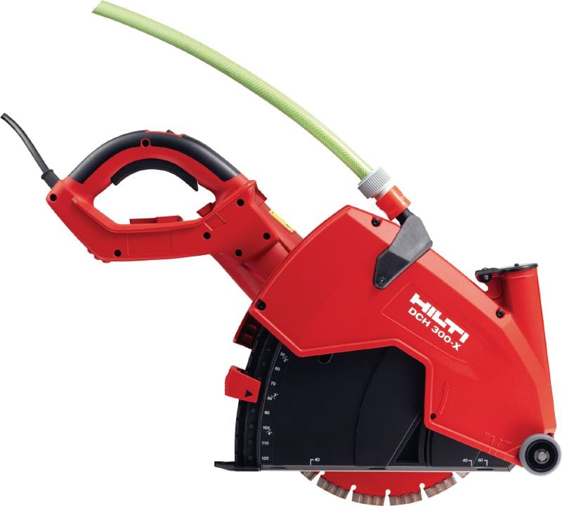 Elektrický řezač DCH 300-X Suchý i mokrý elektrický ruční diamantový řezač – řezání do hloubky 120 mm s 305mm kotoučem
