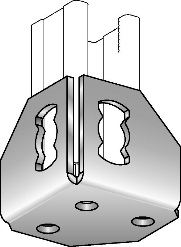 Základová deska MQP-F Žárově pozinkovaná nosníková patka k upevnění nosníků k různým podkladovým materiálům