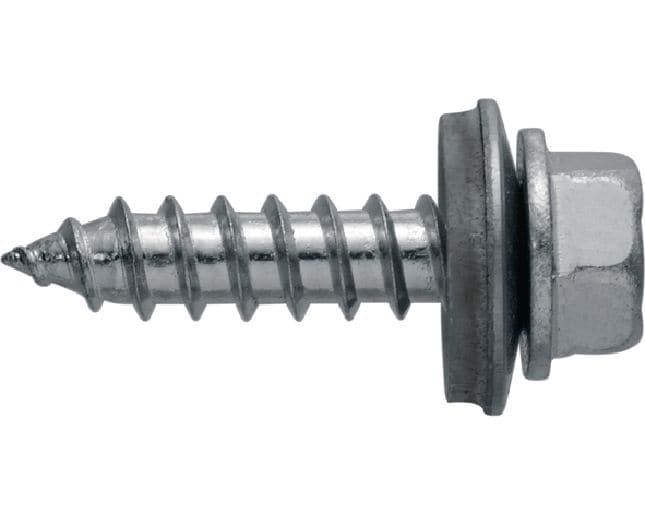 Samořezné šrouby S-MP 53 S Samořezný šroub (nerezová ocel A2) s 16mm podložkou k připevňování na dřevěné profily nebo na tenkou ocel/hliník