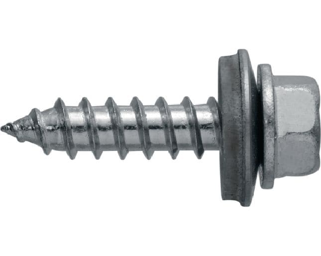 Samořezné šrouby S-MP 53 S Samořezný šroub (nerezová ocel A2) s 16mm podložkou k připevňování na dřevěné profily nebo na tenkou ocel/hliník
