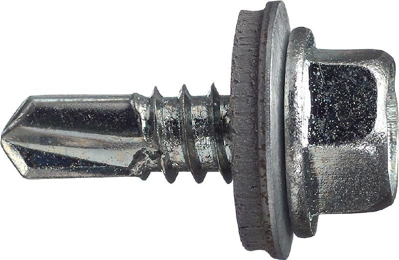 Samovrtné šrouby do kovu S-MD 51 Z Samovrtný šroub (pozinkovaná uhlíková ocel) s 16mm podložkou k připevnění tenkých kovů k sobě (do 3 mm)