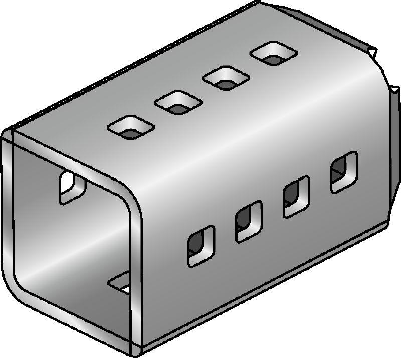 MIC-SC Žárově pozinkovaná spojka používaná s patními deskami MI, které umožňují libovolné místo upevnění nosníku