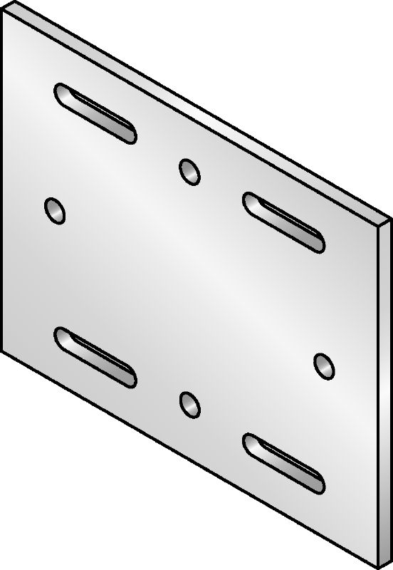 Patní deska MIQB-S Žárově pozinkovaná (HDG – hot-dip galvanized) patní deska k uchycení nosníků MIQ k oceli