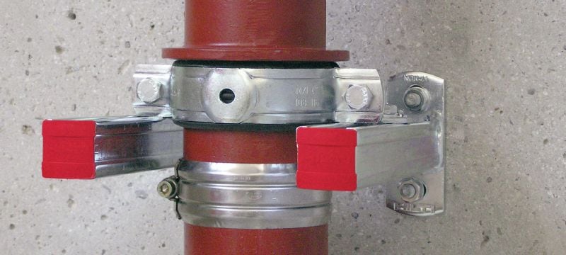 MW-MX Galvanicky pozinkované úhelníky na zvýšení odolnosti při připevňování potrubních objímek ve stoupacích šachtách Použití 1