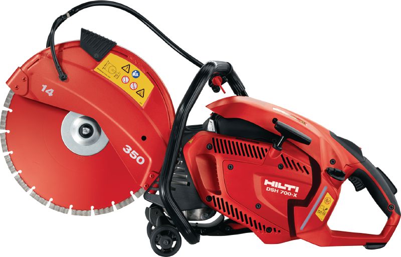 Rozbrušovací benzínová pila DSH 700-X Všestranná ruční benzínová pila se zdvihovým objemem 70 cm3, zadní rukojetí a automatickým sytičem – řezání do hloubky 125 mm