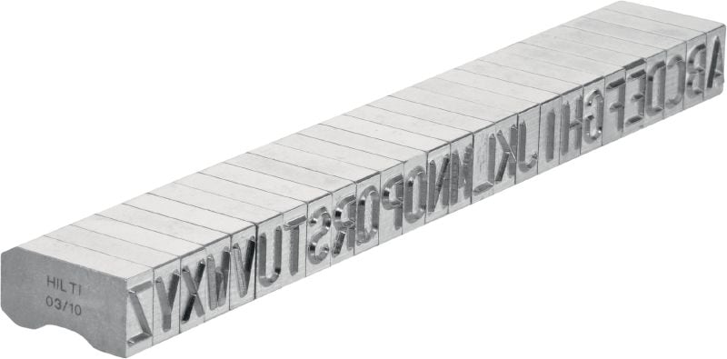 Razicí znaky do oceli X-MC S 8/10 Široké číslice a písmena s ostrými hranami na vyrážení identifikačních značek do kovu