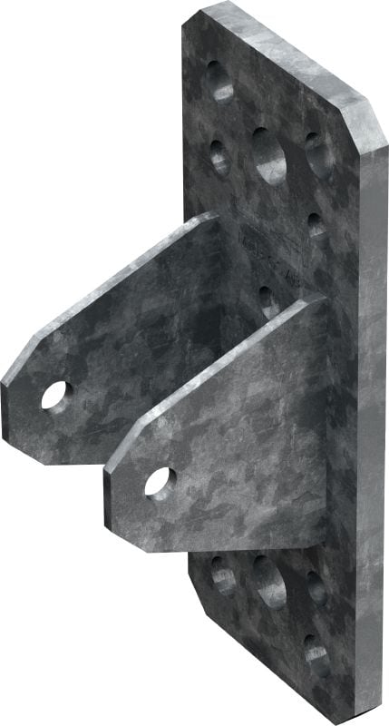 Masivní vzpěra MT-B-GS AB OC Žárově pozinkovaná, nastavitelná masivní vzpěra a patní deska, pro nosníky, beton a ocel