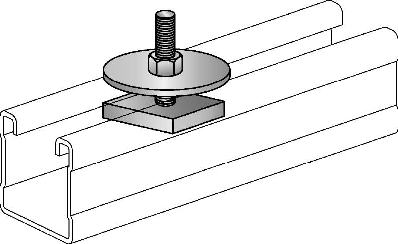 Objímkový fixační čep HHK 41 Standardní pozinkovaný fixační čep k připojování potrubních objímek k nosníkům se vzpěrami MQ