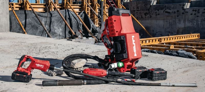 Akumulátorový vibrátor betonu NCV 4-22 Ruční akumulátorový ponorný vibrátor betonu s bezuhlíkovým motorem pro zhutňování malých dávek (platforma baterie Nuron) Použití 1