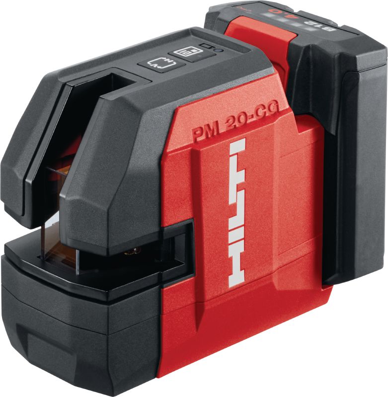 12V olovnicový a křížový laser PMC 20-CG Kombinovaný laser se zeleným paprskem se 2 liniemi a 5 body pro kontrolu svislosti, nivelace, zarovnávání a vyměřování pravých úhlů (s 12V baterií)