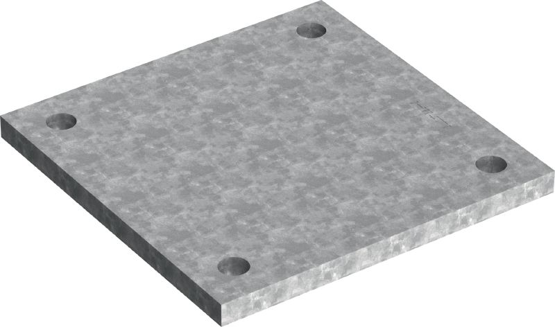 MIB-CDH Žárově pozinkovaná (HDG – hot-dip galvanized) patní deska k uchycení nosníků MI k betonu