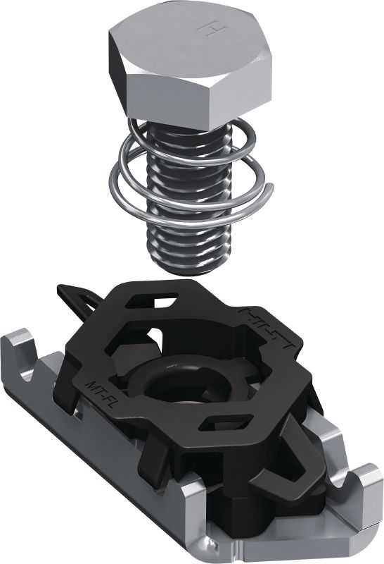 Kanálová matice MT- FL Fast-Lock s čepem Kanálová matice Fast-Lock s čepem pro upevnění patních desek a spojek ke kanálům sloupků MT
