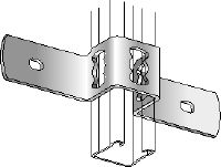 MQB-F Svorka (nosník k betonu) Žárově pozinkovaná (HDG – hot-dip galvanized) svorka k upevnění podpěr nosníků MQ k betonu